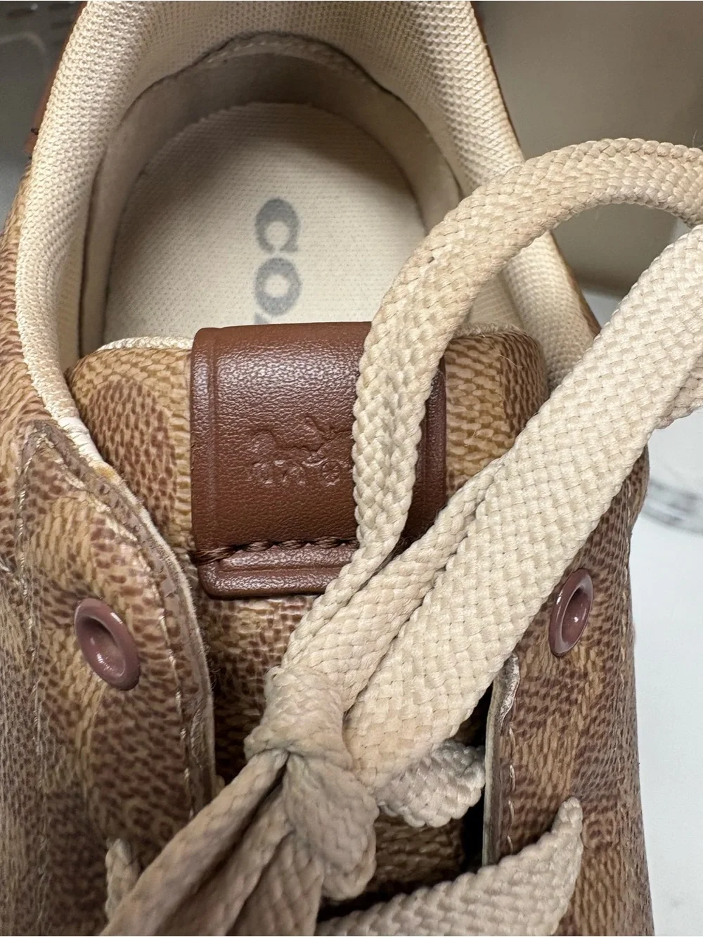 Women's High Line Signature Logo Coated Canvas Sneakers size 10B excellent